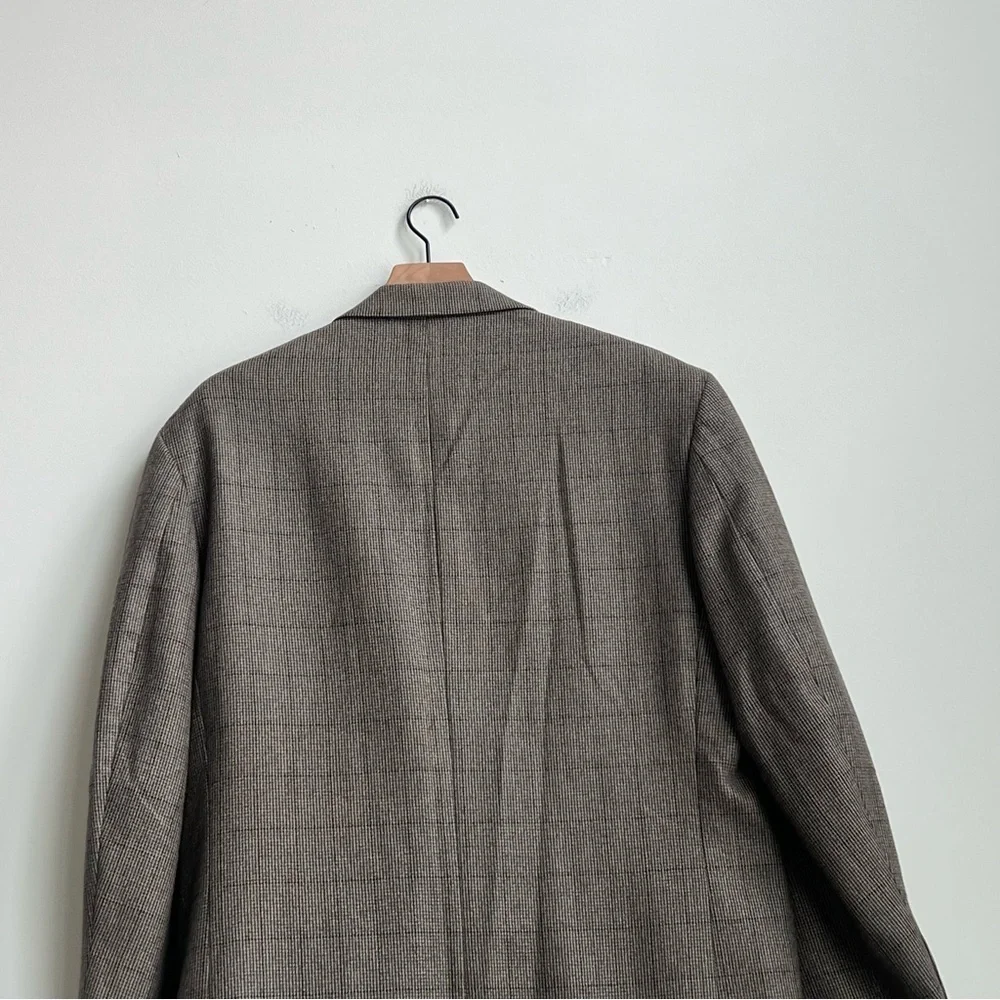 Oscar De La Renta Blazer Mens 44R Brown LambsWool Cashmere Sport Coat Jacket